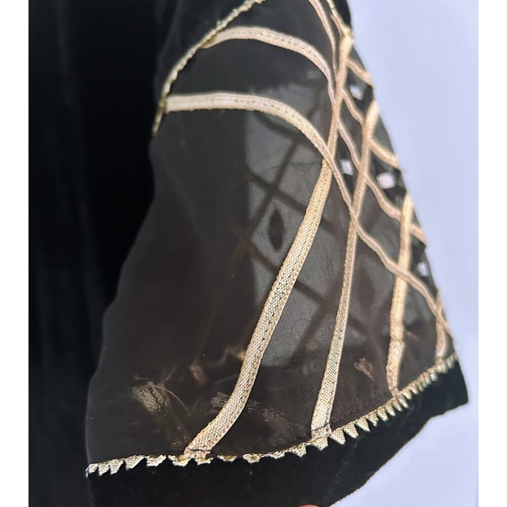 NWT Beejays Pret Pakistani Tunic Dress Women's Black Velvet Embellished - Picture 6 of 9